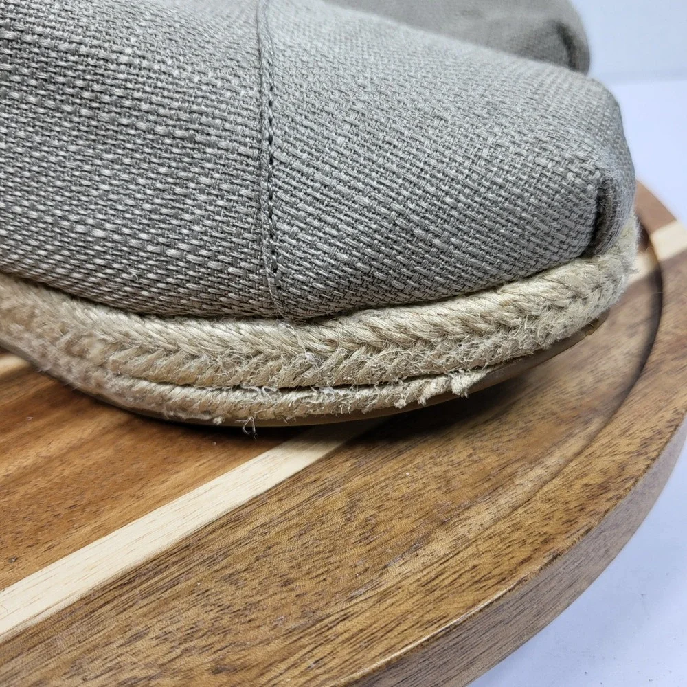 BOBS Skechers Espadrille Women 7 Taupe Platform Slip On 34101 Jute Textile